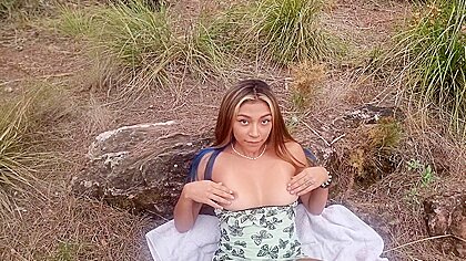 I Find A Strange teenager 18+ In The Woods And She Asks Me To Help Her Cum